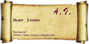 Auer Ivonn névjegykártya